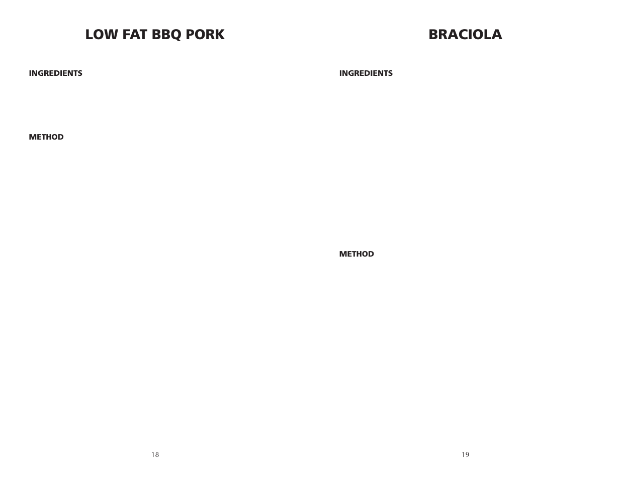 Braciola, Low fat bbq pork | Wolf BPCR0075 User Manual | Page 10 / 20