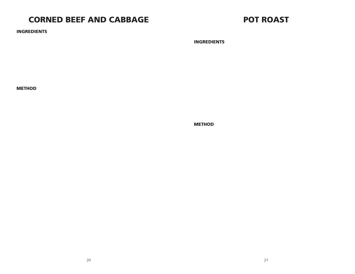 Pot roast, Corned beef and cabbage | Wolf BPCR0075 User Manual | Page 11 / 20