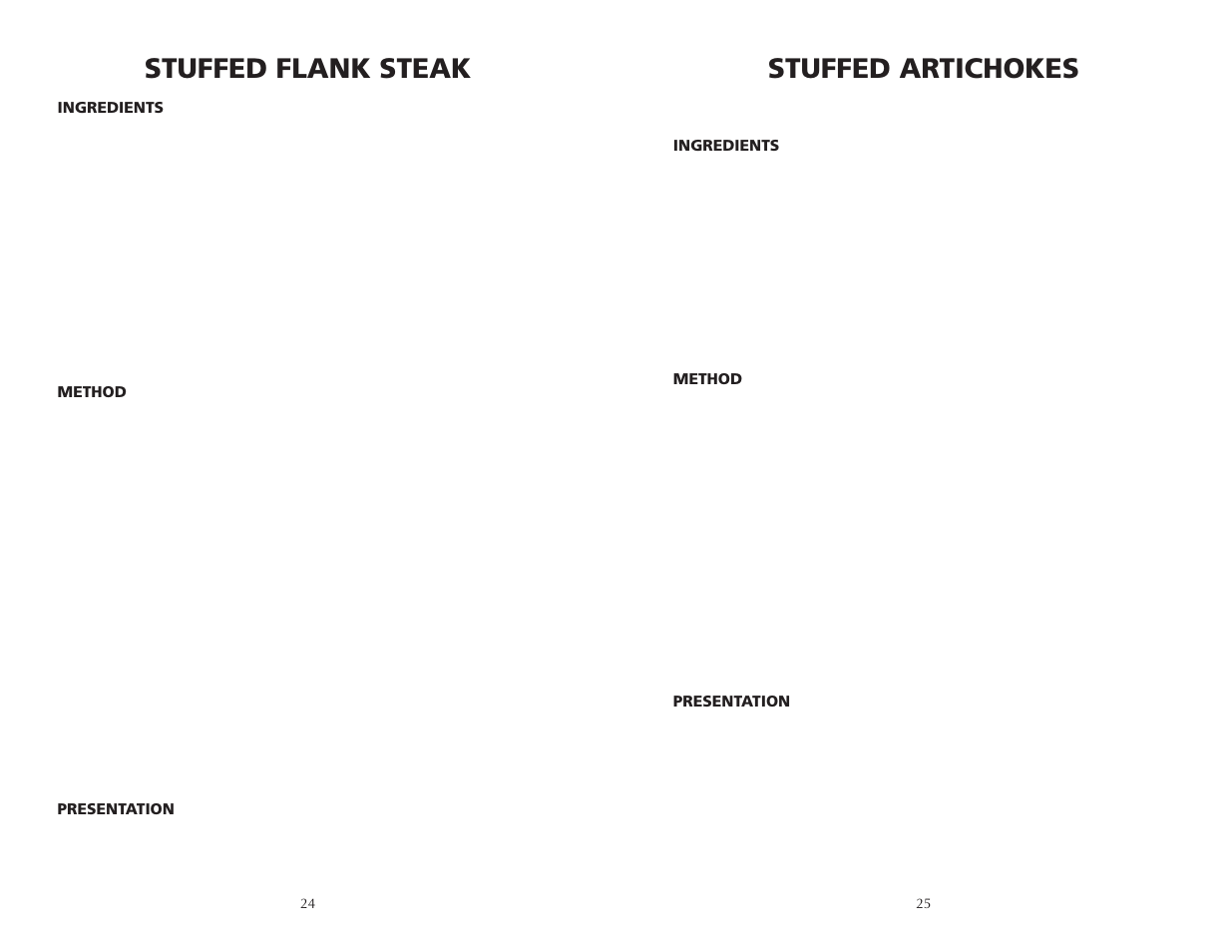 Stuffed artichokes, Stuffed flank steak | Wolf BPCR0075 User Manual | Page 13 / 20