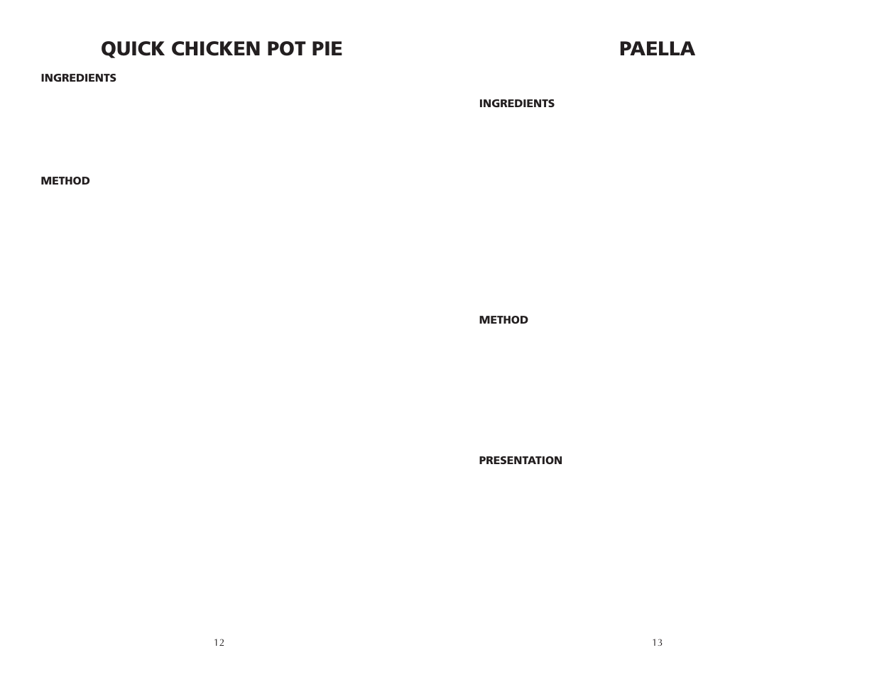 Paella, Quick chicken pot pie | Wolf BPCR0075 User Manual | Page 7 / 20