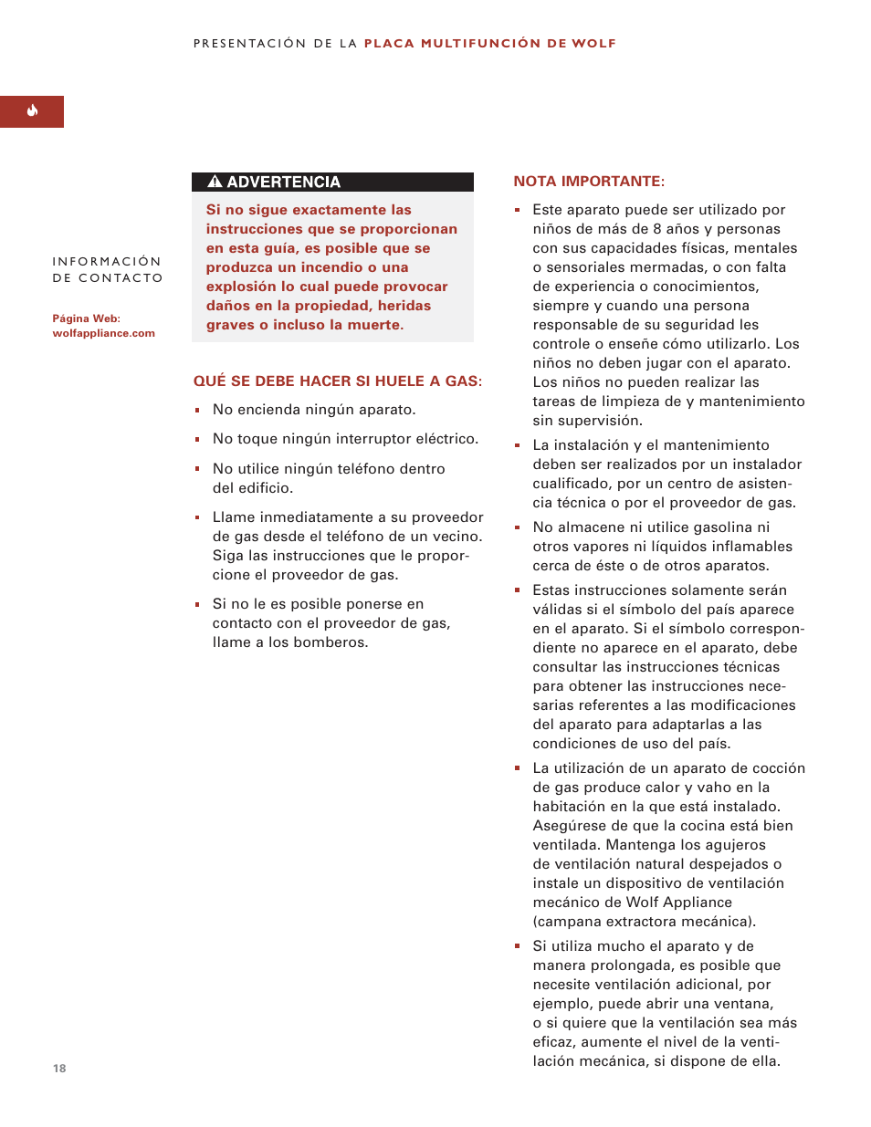 Wolf MULTI FUNCTION COOKTOP ICBIM15 User Manual | Page 18 / 72