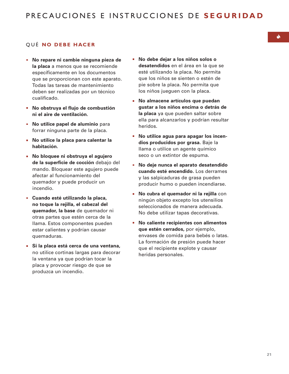 Wolf MULTI FUNCTION COOKTOP ICBIM15 User Manual | Page 21 / 72