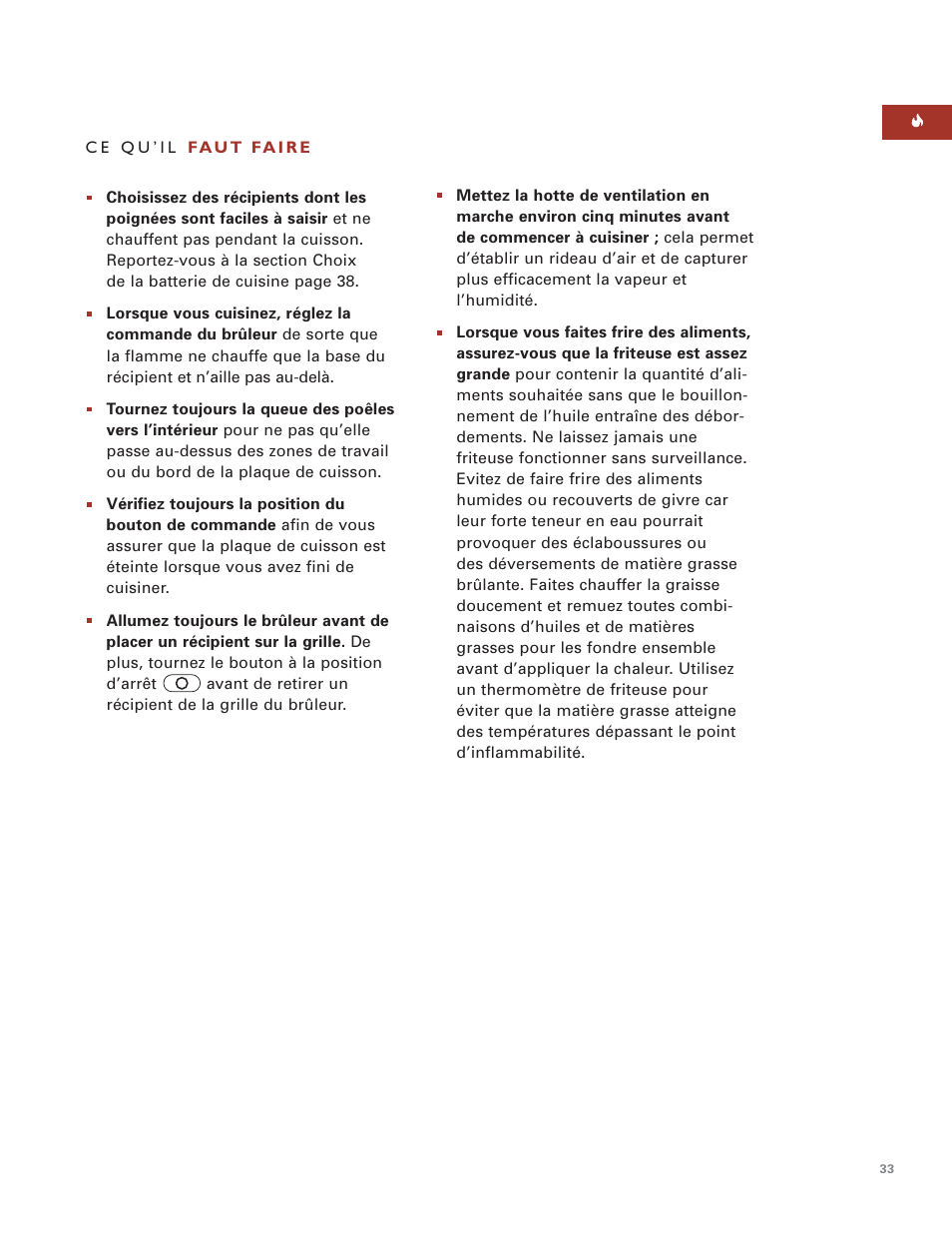 Wolf MULTI FUNCTION COOKTOP ICBIM15 User Manual | Page 33 / 72
