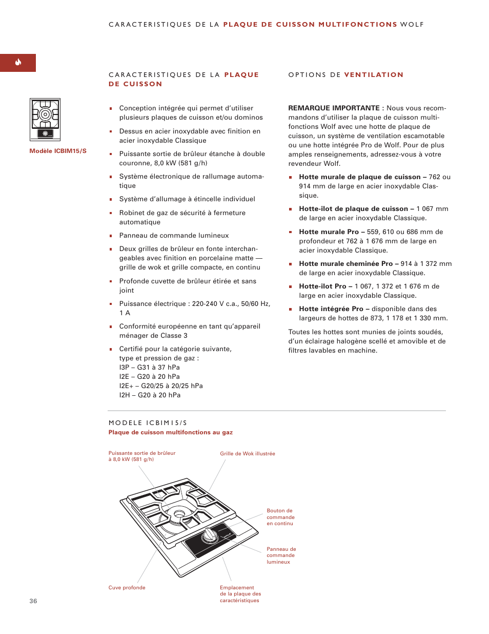 Wolf MULTI FUNCTION COOKTOP ICBIM15 User Manual | Page 36 / 72