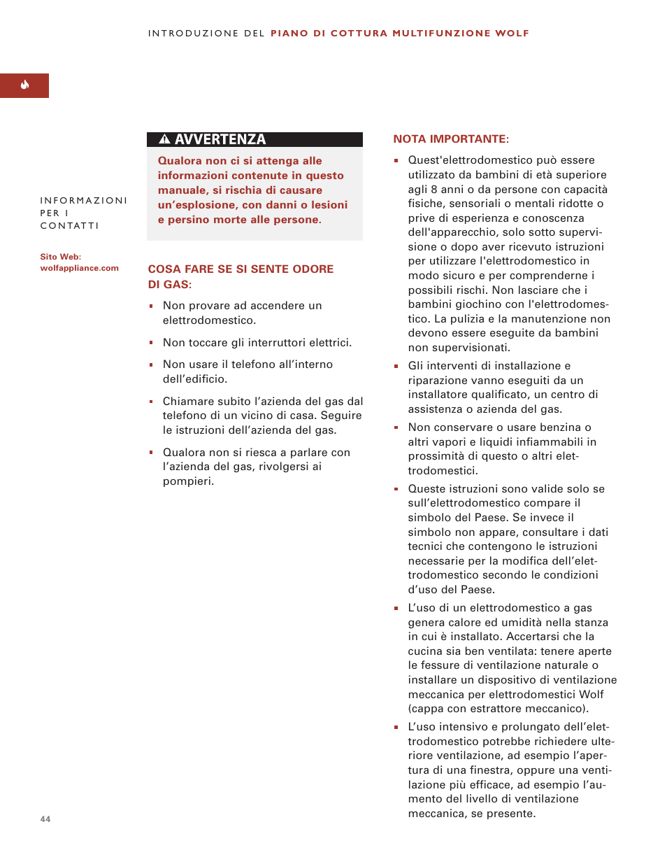 Wolf MULTI FUNCTION COOKTOP ICBIM15 User Manual | Page 44 / 72