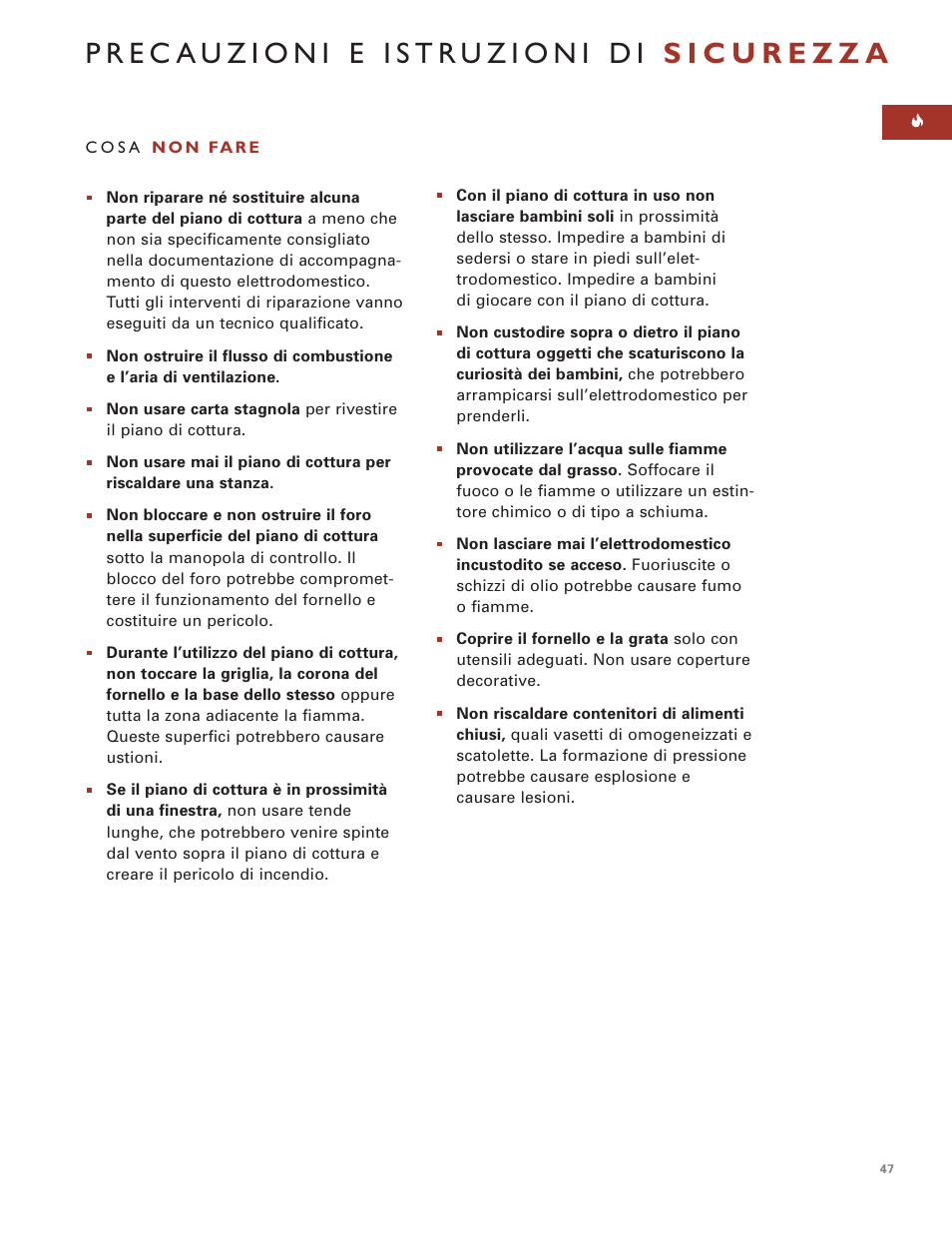 Wolf MULTI FUNCTION COOKTOP ICBIM15 User Manual | Page 47 / 72