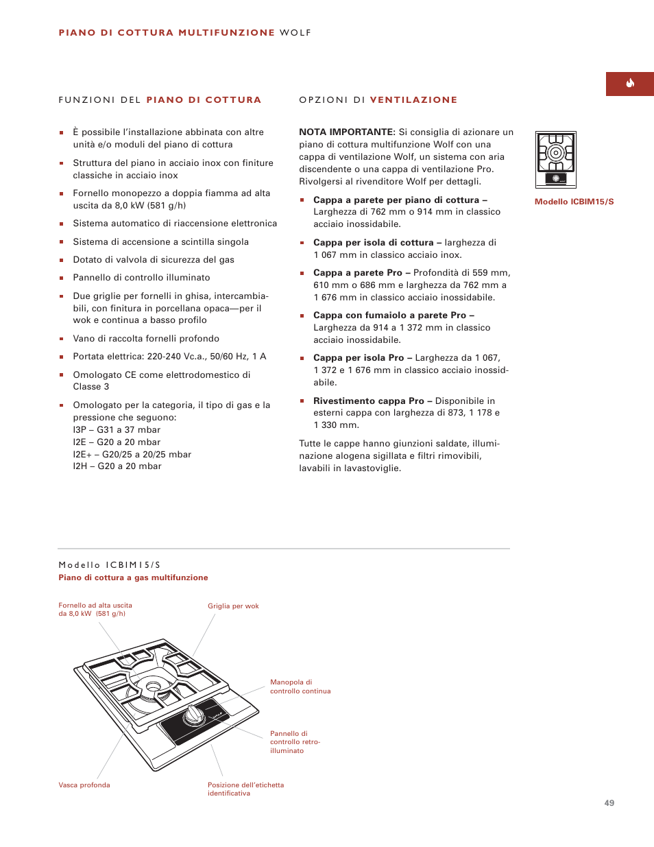 Wolf MULTI FUNCTION COOKTOP ICBIM15 User Manual | Page 49 / 72
