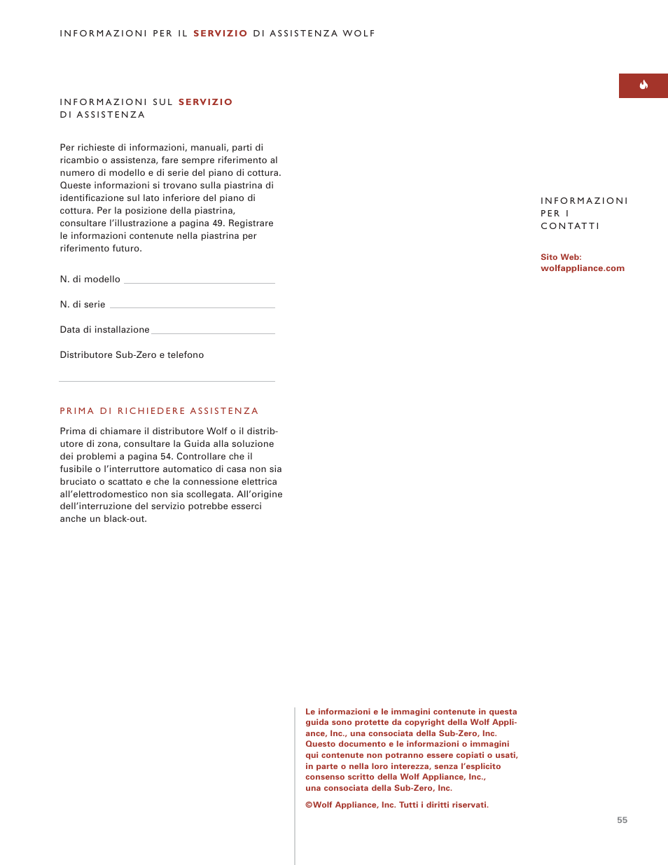 Wolf MULTI FUNCTION COOKTOP ICBIM15 User Manual | Page 55 / 72