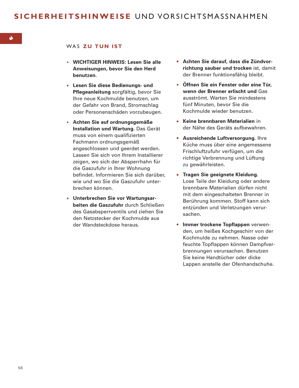 Wolf MULTI FUNCTION COOKTOP ICBIM15 User Manual | Page 58 / 72