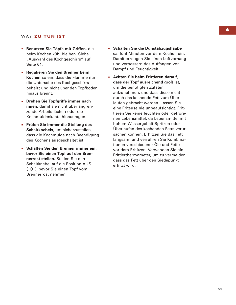 Wolf MULTI FUNCTION COOKTOP ICBIM15 User Manual | Page 59 / 72