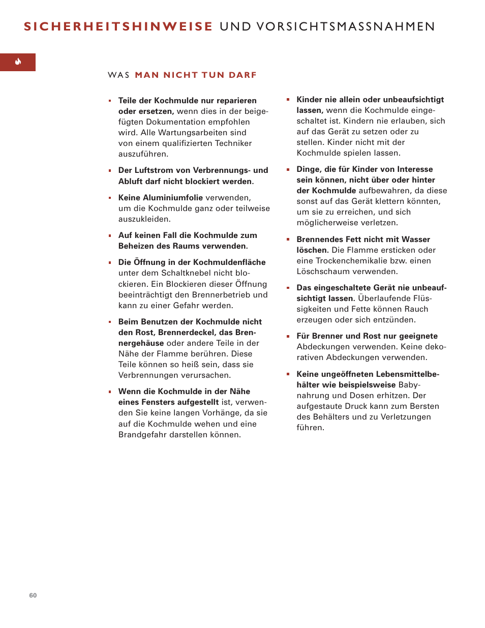 Wolf MULTI FUNCTION COOKTOP ICBIM15 User Manual | Page 60 / 72