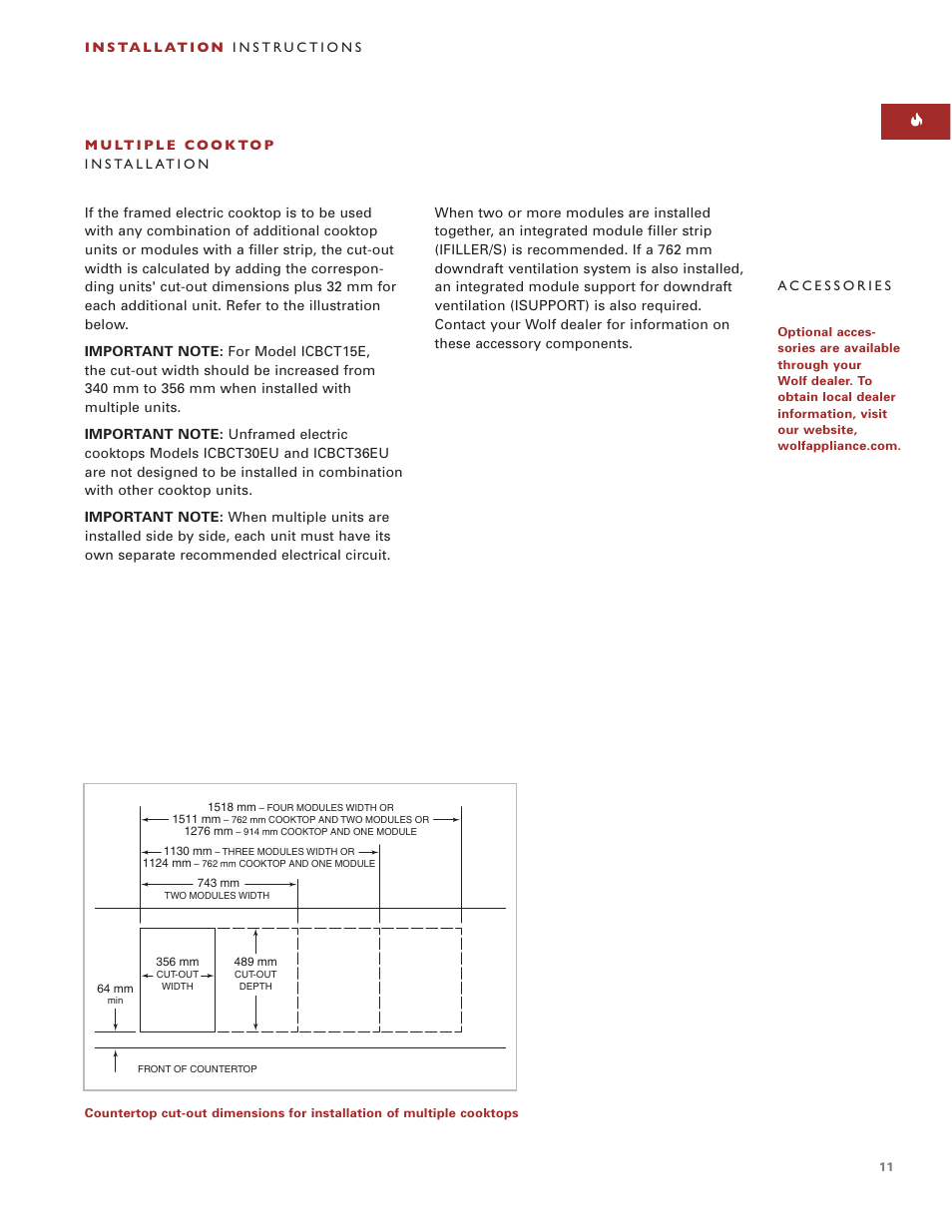 Wolf ICBCT30EU User Manual | Page 11 / 94