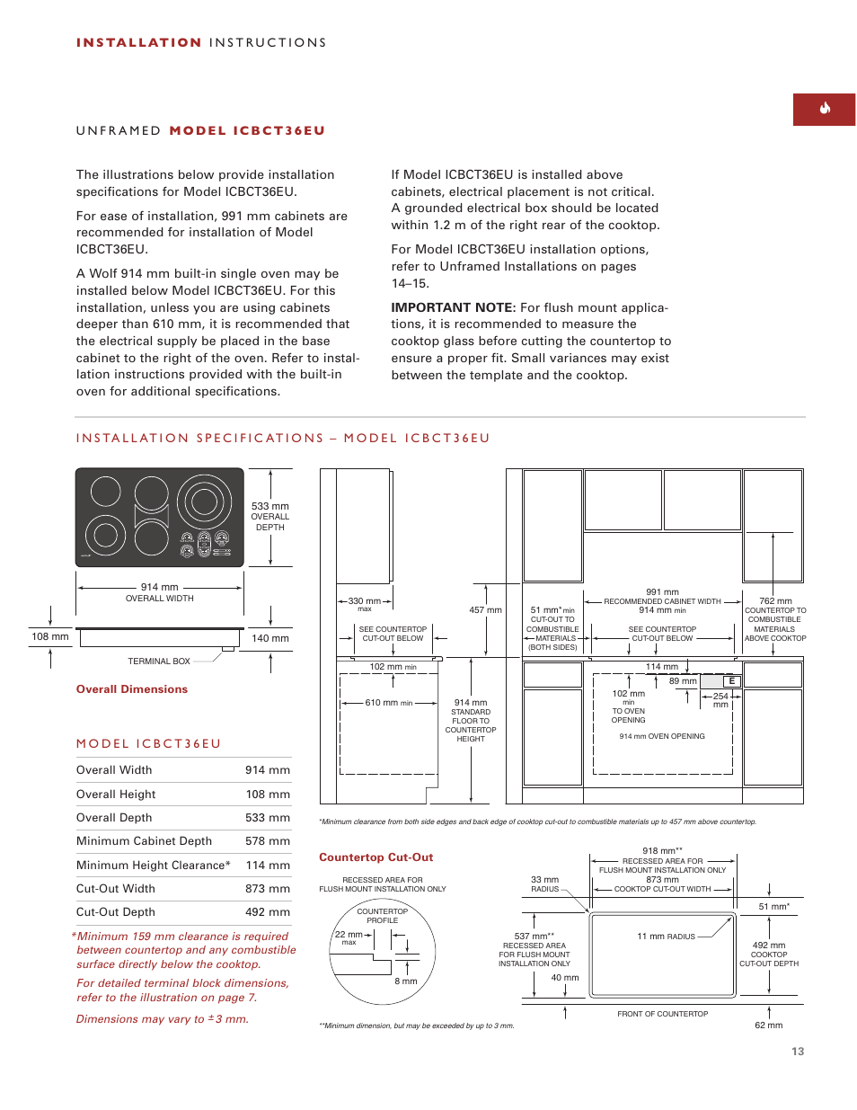 Wolf ICBCT30EU User Manual | Page 13 / 94