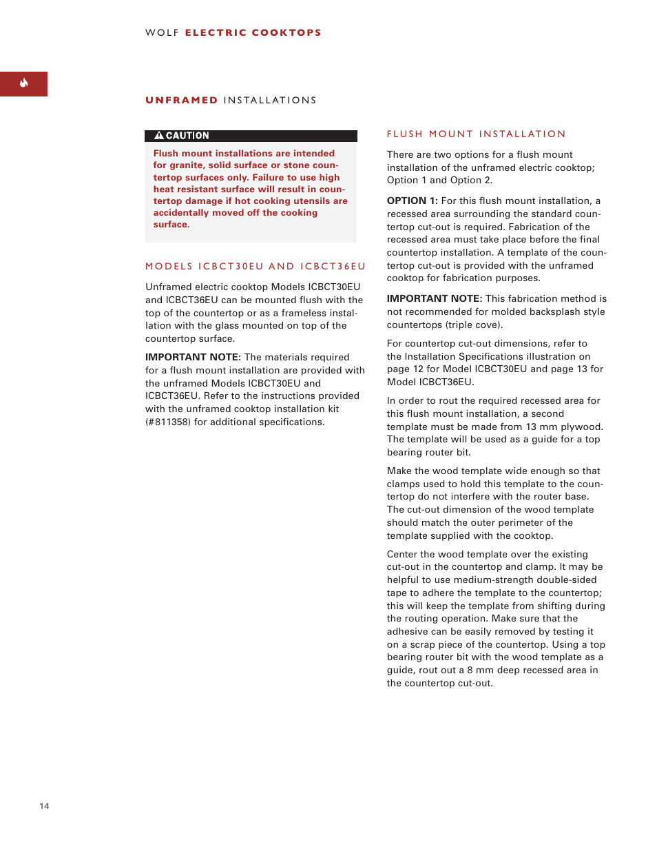 Wolf ICBCT30EU User Manual | Page 14 / 94
