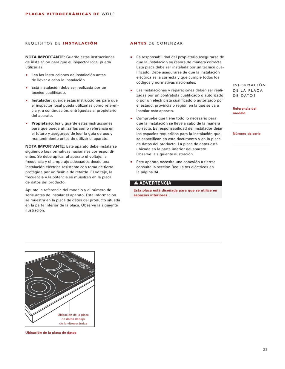 Wolf ICBCT30EU User Manual | Page 23 / 94