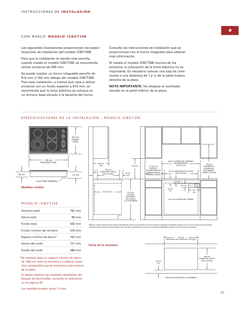 Wolf ICBCT30EU User Manual | Page 27 / 94