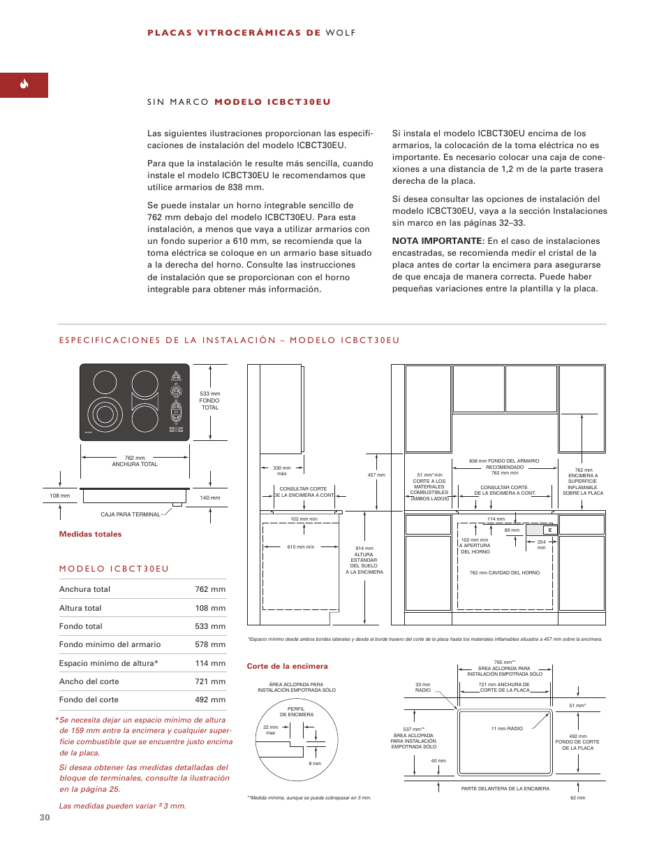 Wolf ICBCT30EU User Manual | Page 30 / 94