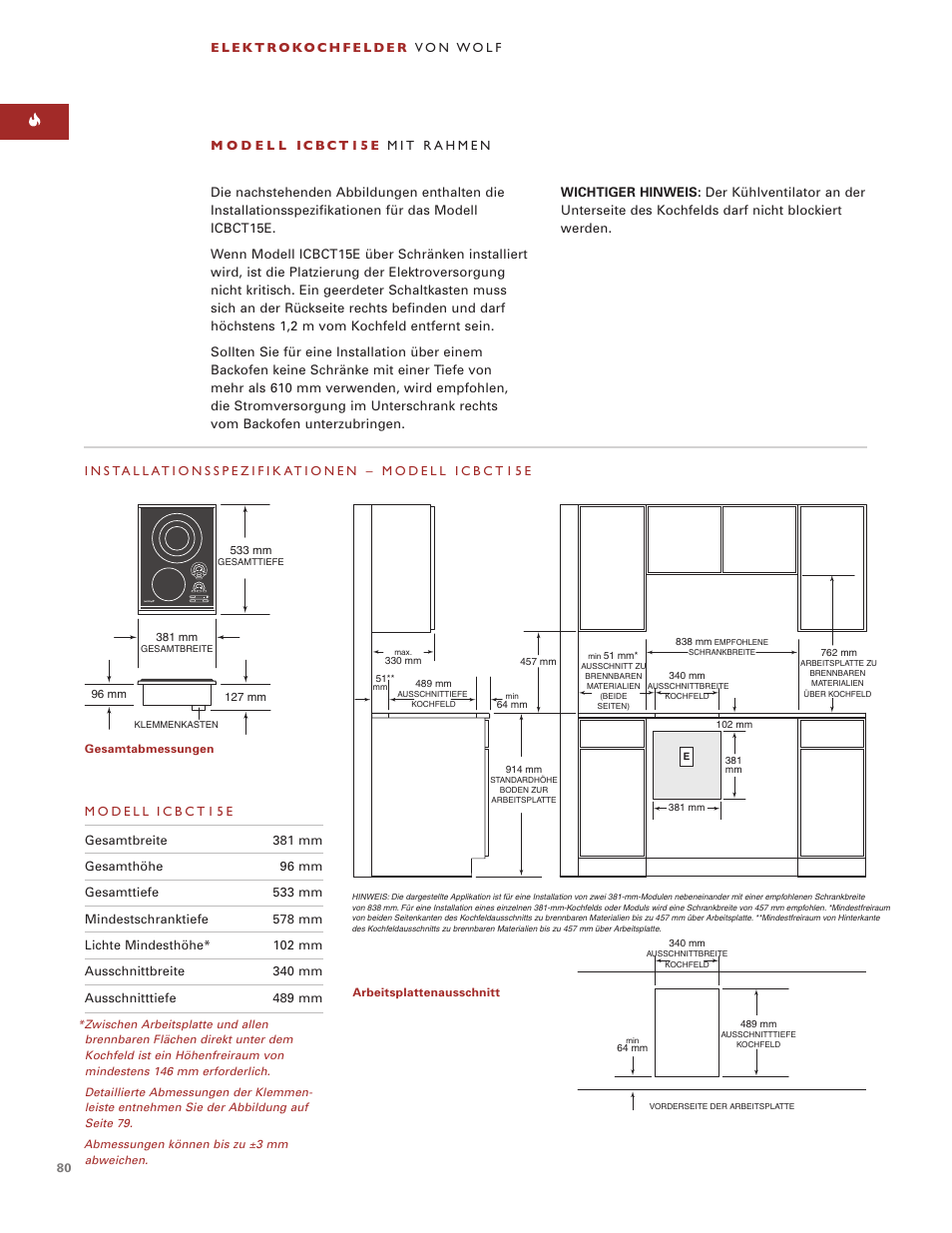 Wolf ICBCT30EU User Manual | Page 80 / 94