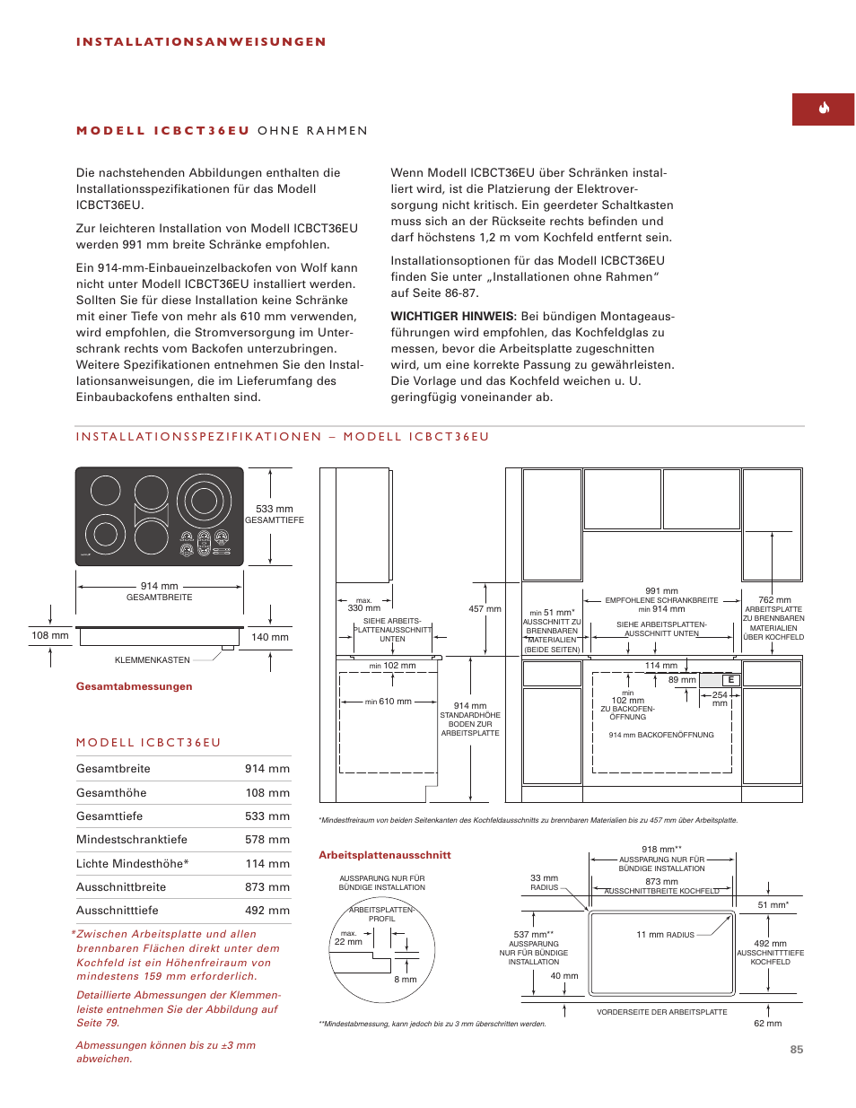 Wolf ICBCT30EU User Manual | Page 85 / 94