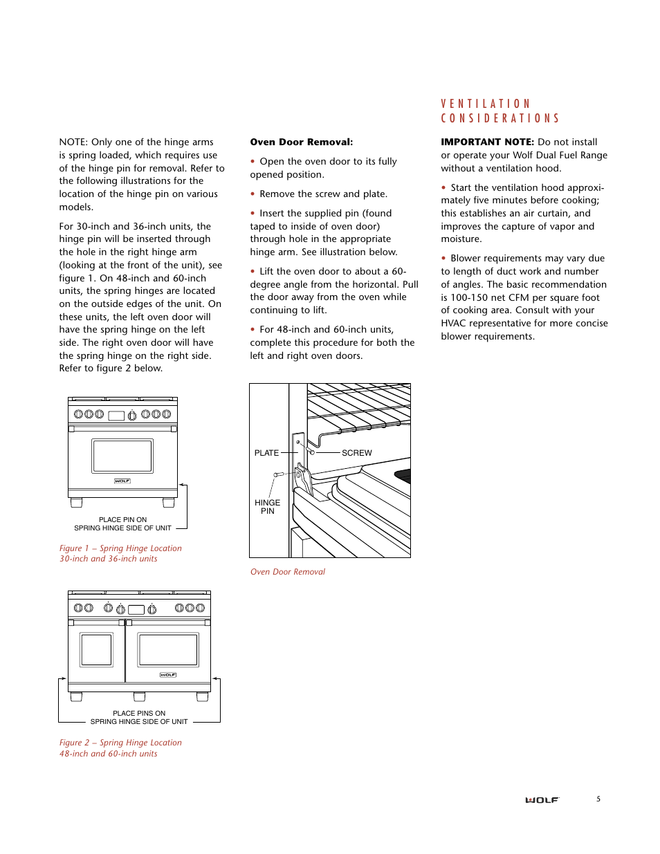 Wolf DUAL FUEL RANGES User Manual | Page 5 / 16