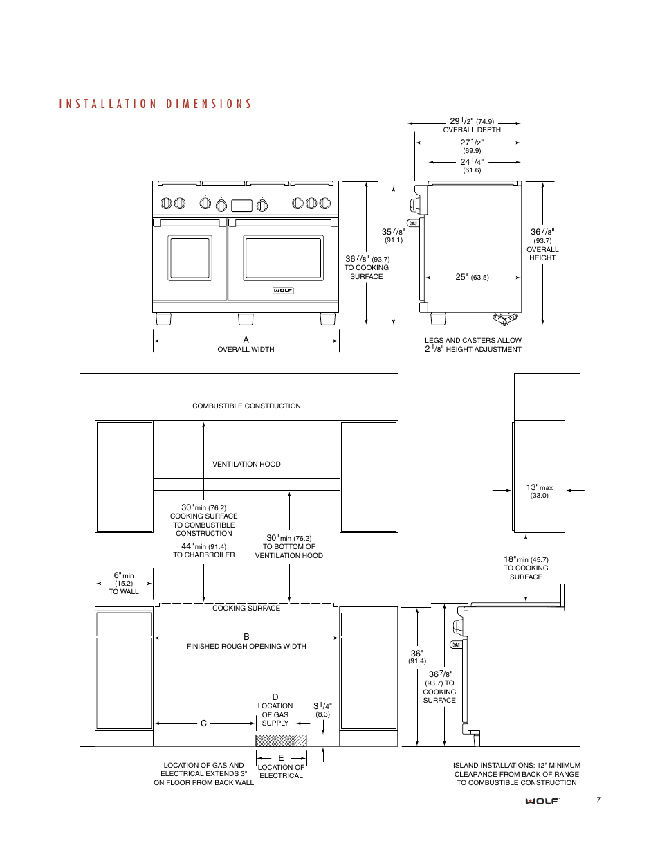 Wolf DUAL FUEL RANGES User Manual | Page 7 / 16