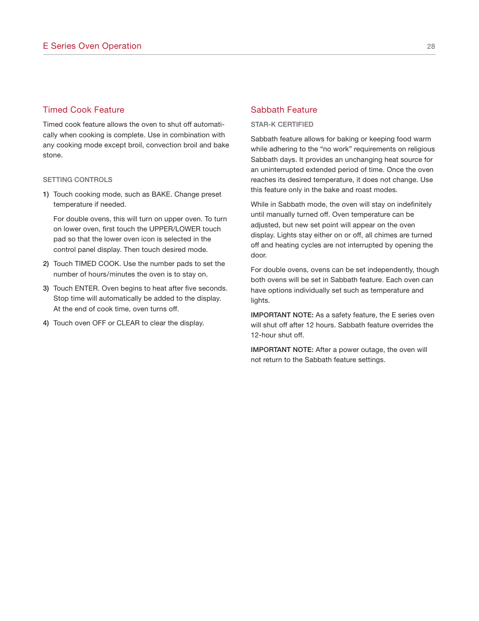 Wolf E SERIES SO30-2U/S User Manual | Page 28 / 40