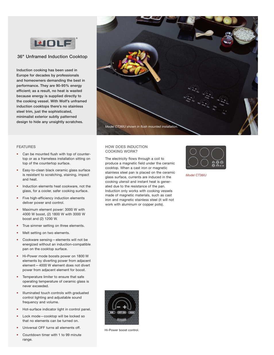 Wolf CT36IU User Manual | 2 pages