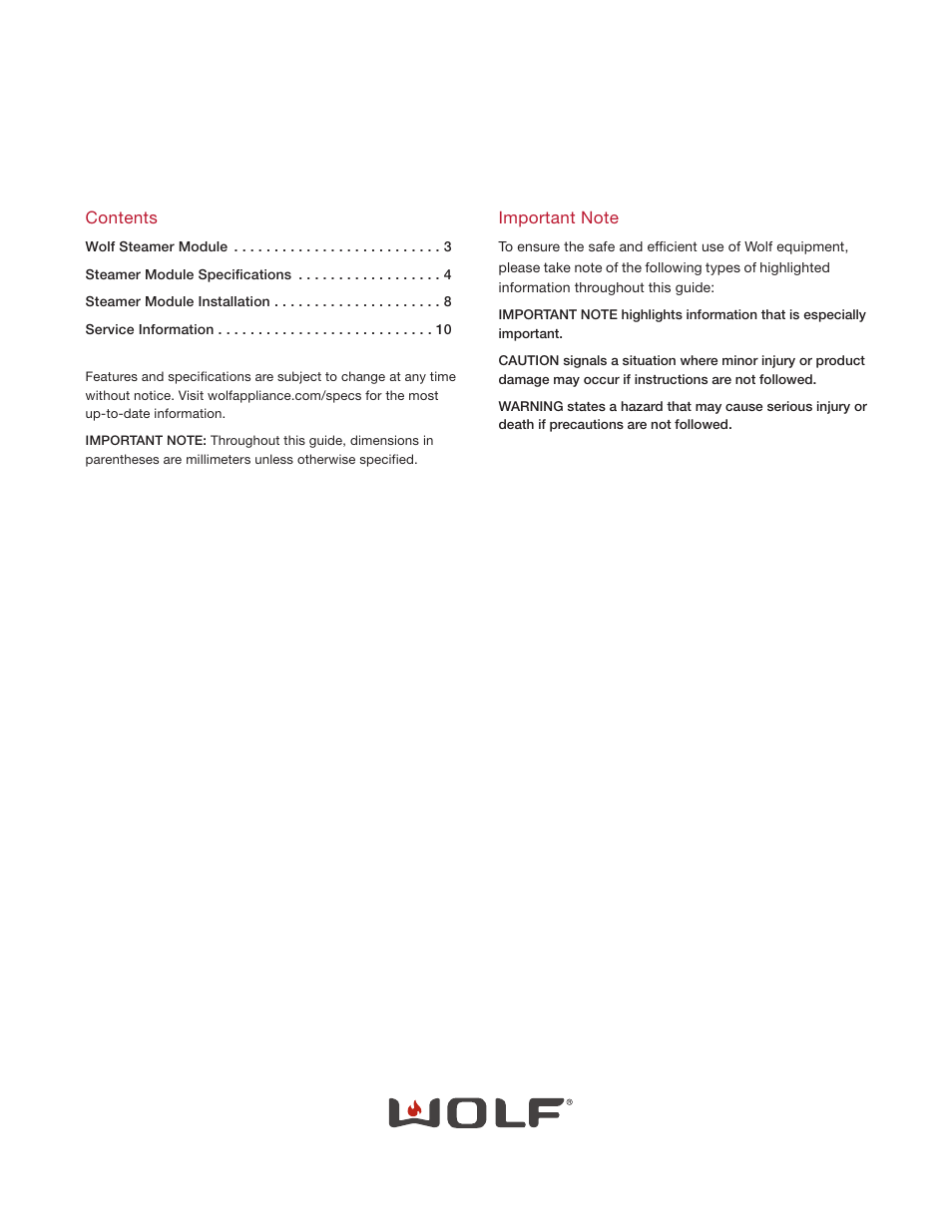 Wolf IS15/S User Manual | Page 2 / 12