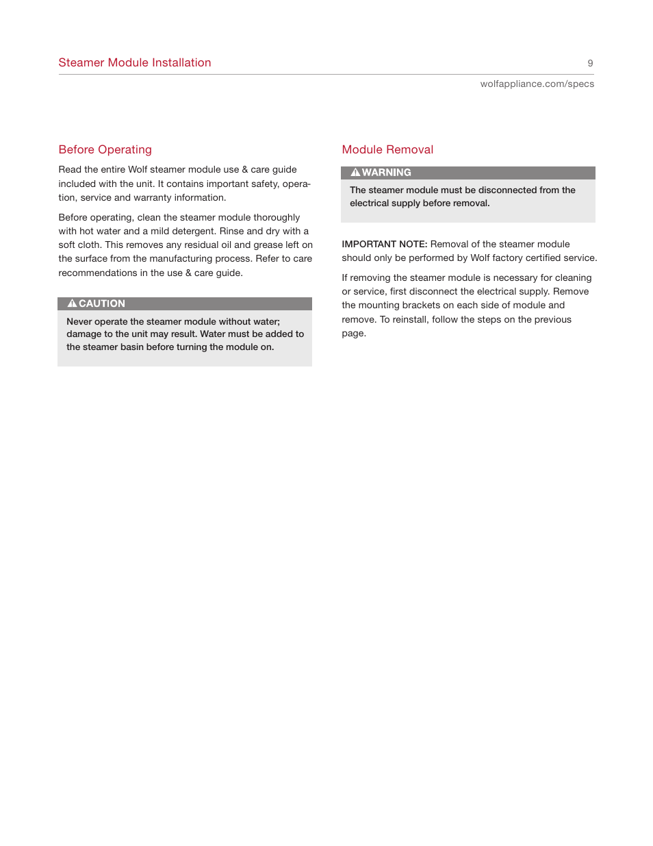 Wolf IS15/S User Manual | Page 9 / 12