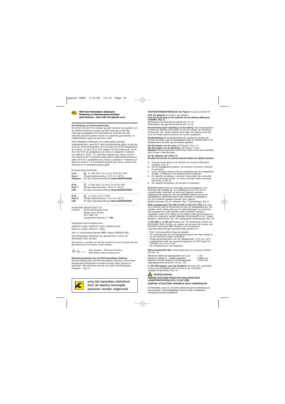 Wolf RECHARGEABLE TORCH R-510 User Manual | Page 10 / 15
