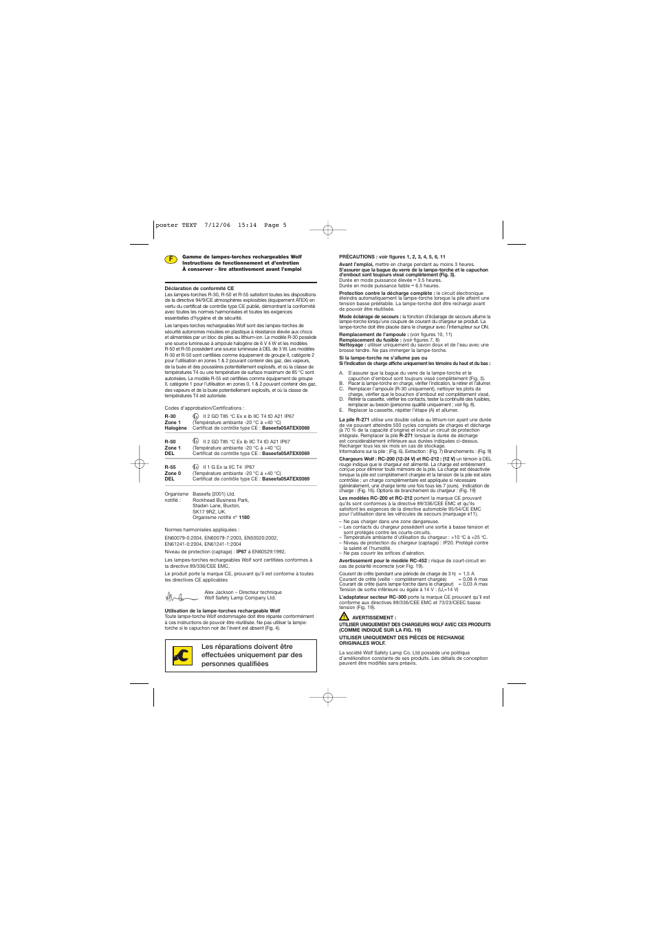 Wolf RECHARGEABLE TORCH R-510 User Manual | Page 3 / 15