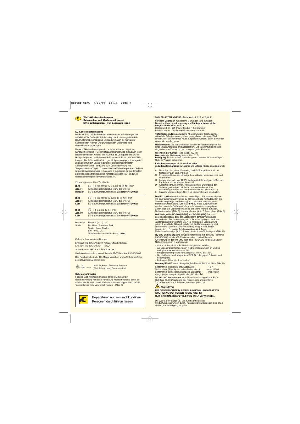 Wolf RECHARGEABLE TORCH R-510 User Manual | Page 4 / 15