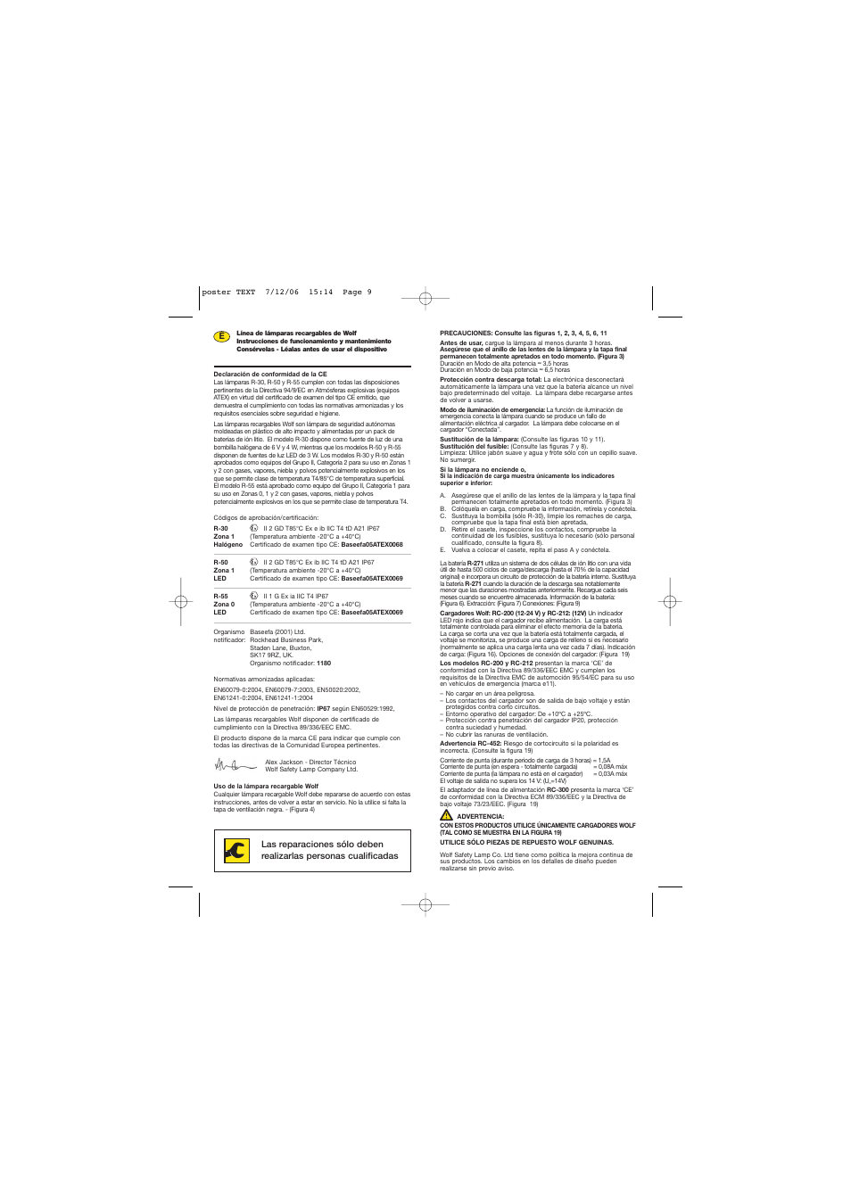 Wolf RECHARGEABLE TORCH R-510 User Manual | Page 5 / 15