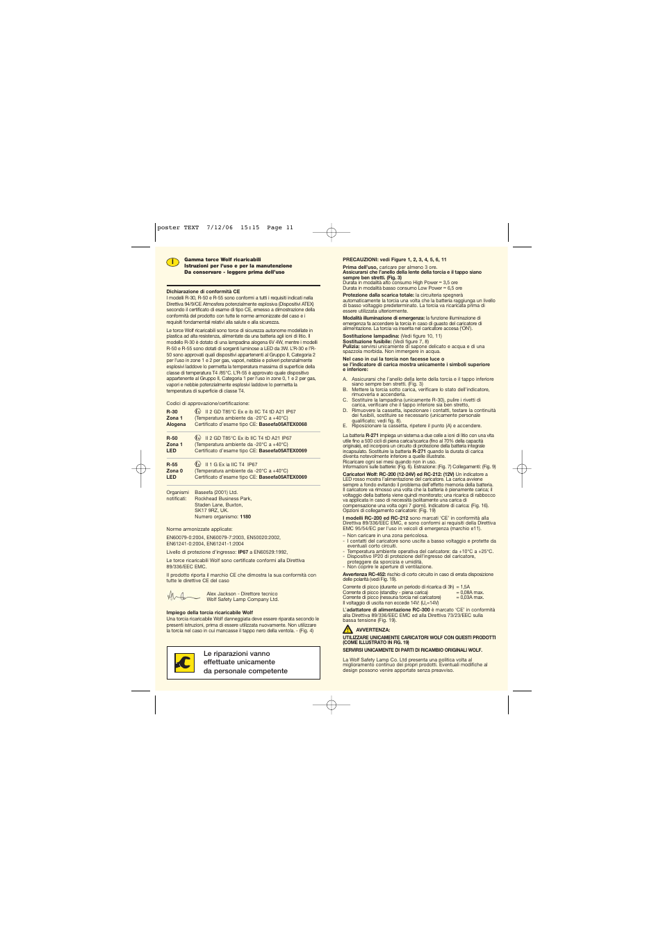 Wolf RECHARGEABLE TORCH R-510 User Manual | Page 6 / 15
