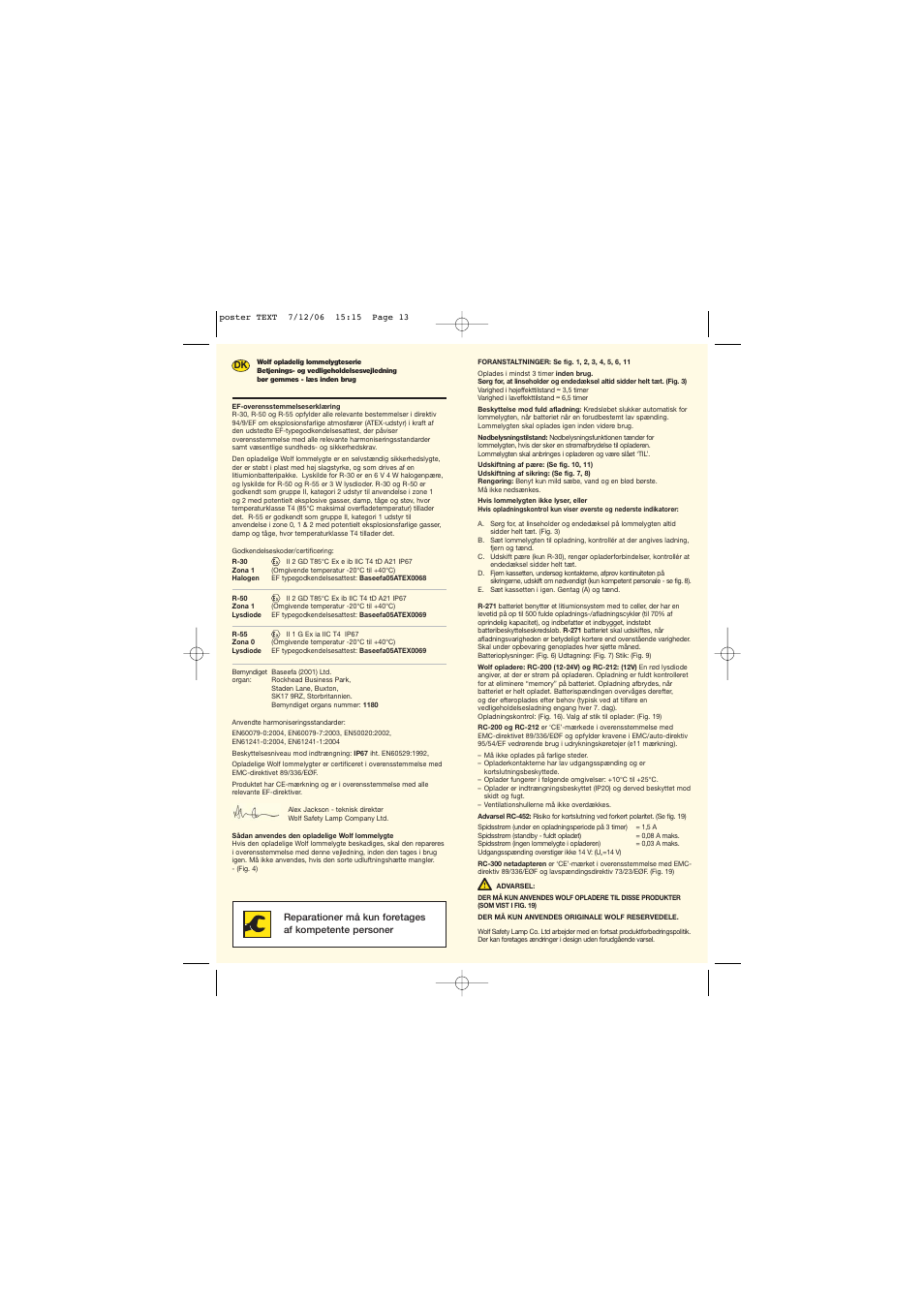 Wolf RECHARGEABLE TORCH R-510 User Manual | Page 7 / 15