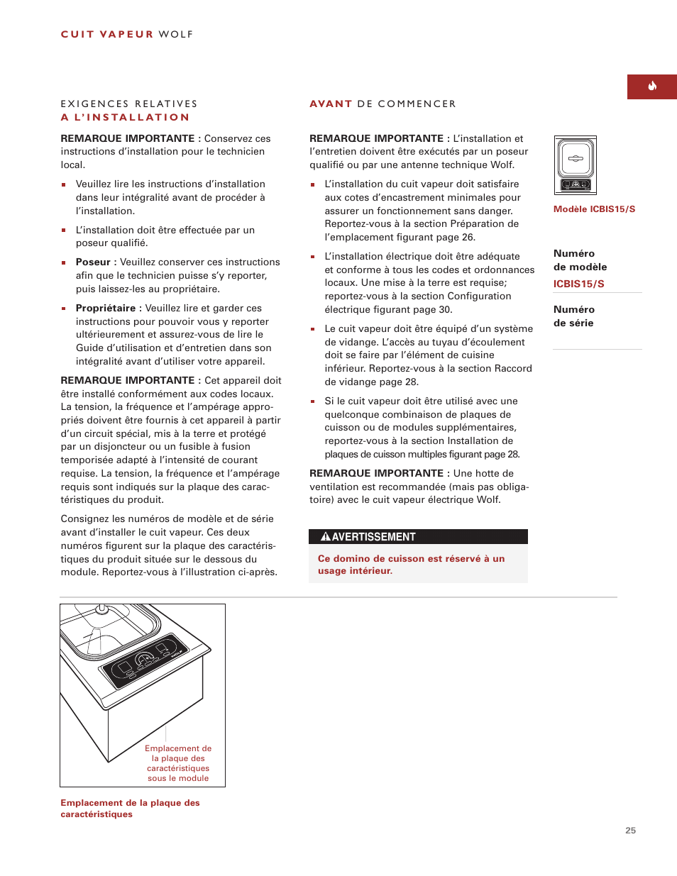 Wolf ICBIS15/S User Manual | Page 24 / 43