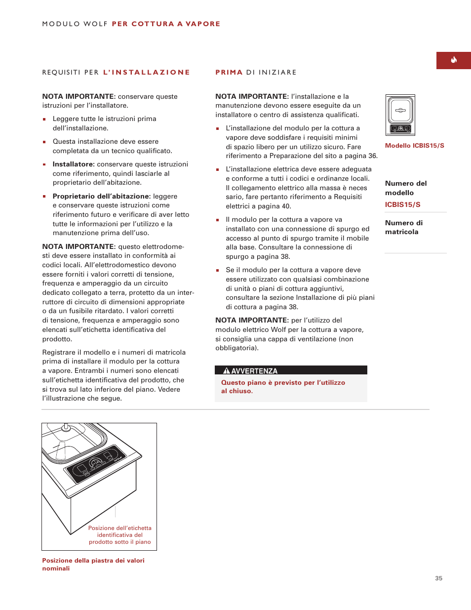 Wolf ICBIS15/S User Manual | Page 34 / 43