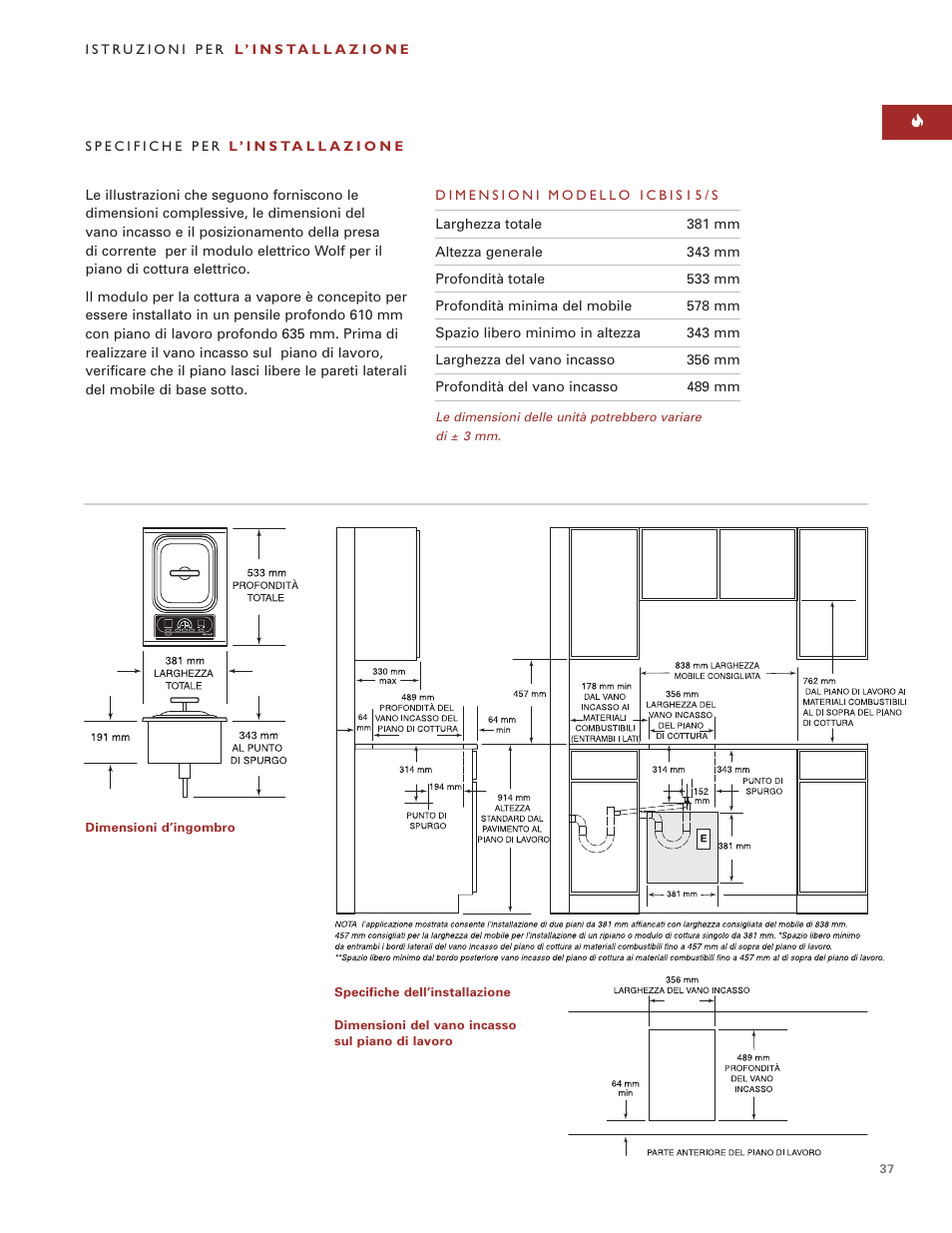 Wolf ICBIS15/S User Manual | Page 36 / 43