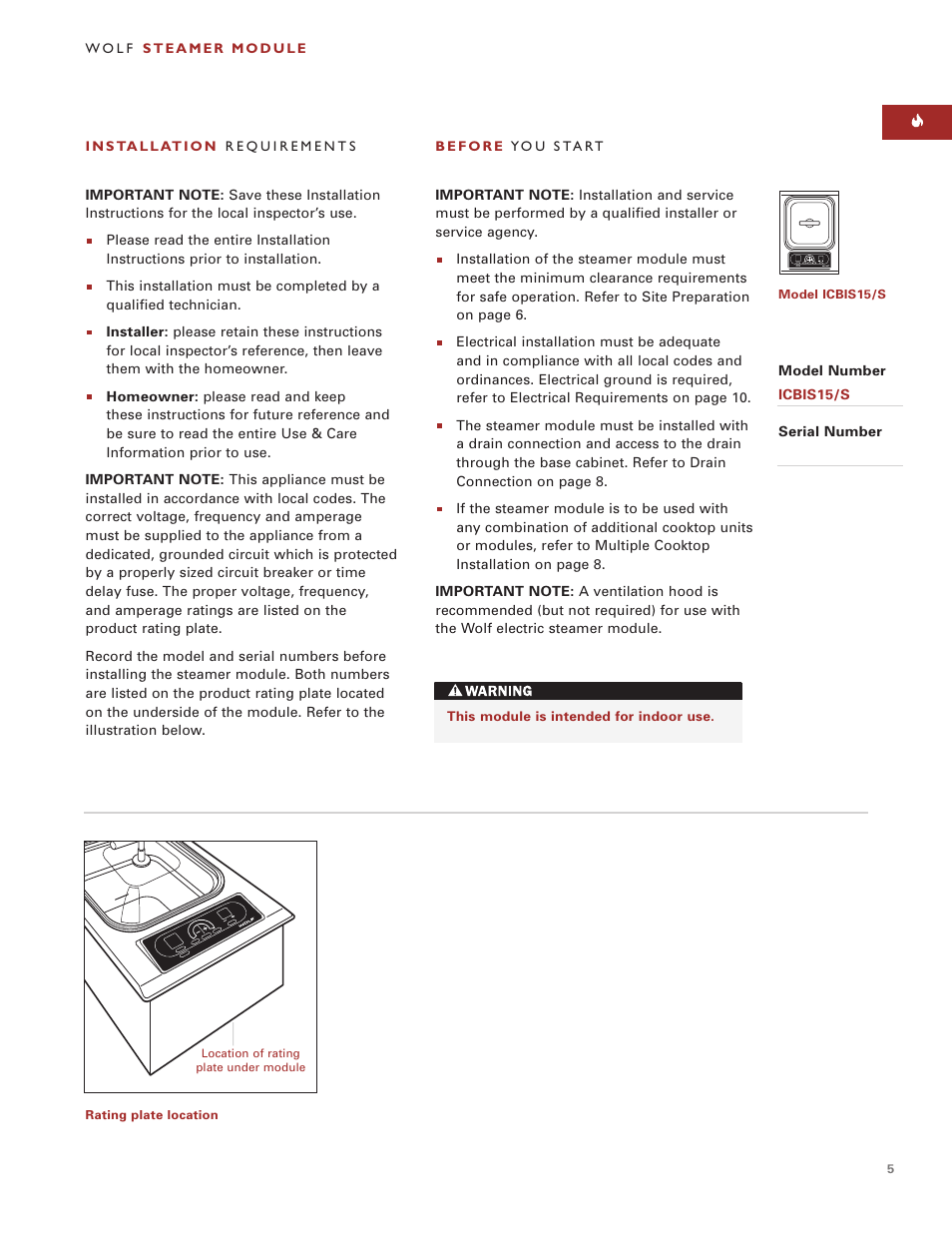 Wolf ICBIS15/S User Manual | Page 4 / 43