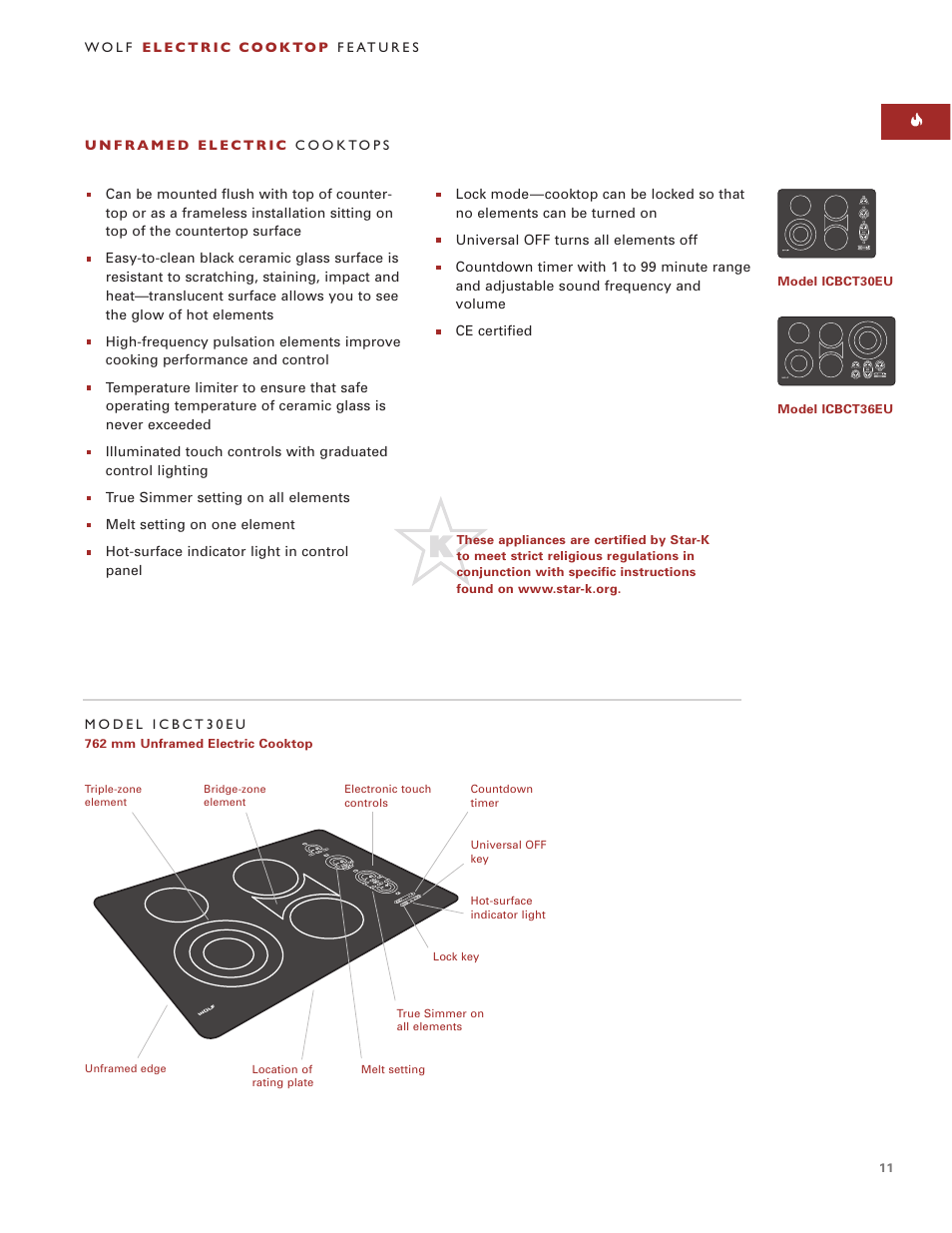 Wolf ICBCT36EU User Manual | Page 11 / 94