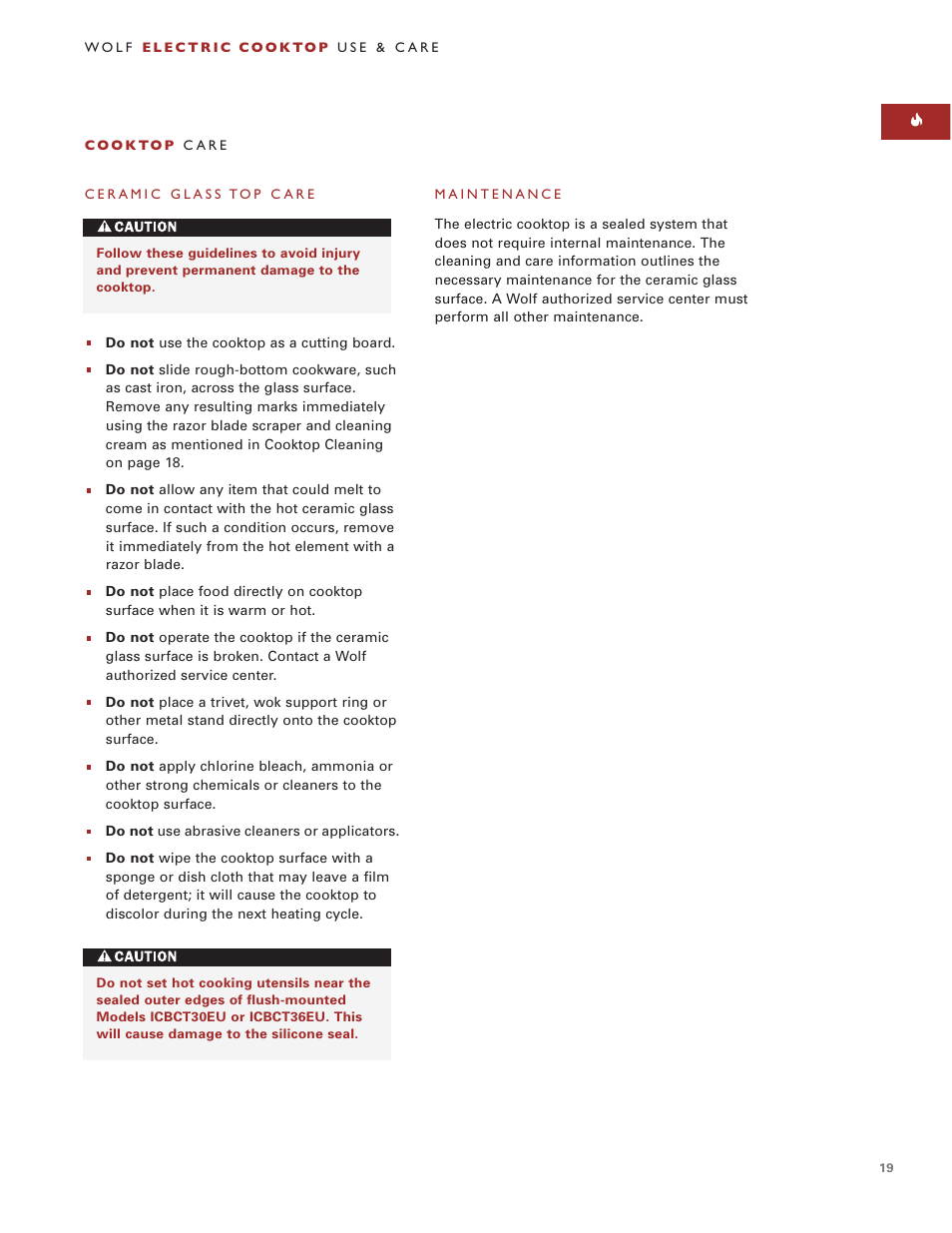 Wolf ICBCT36EU User Manual | Page 19 / 94