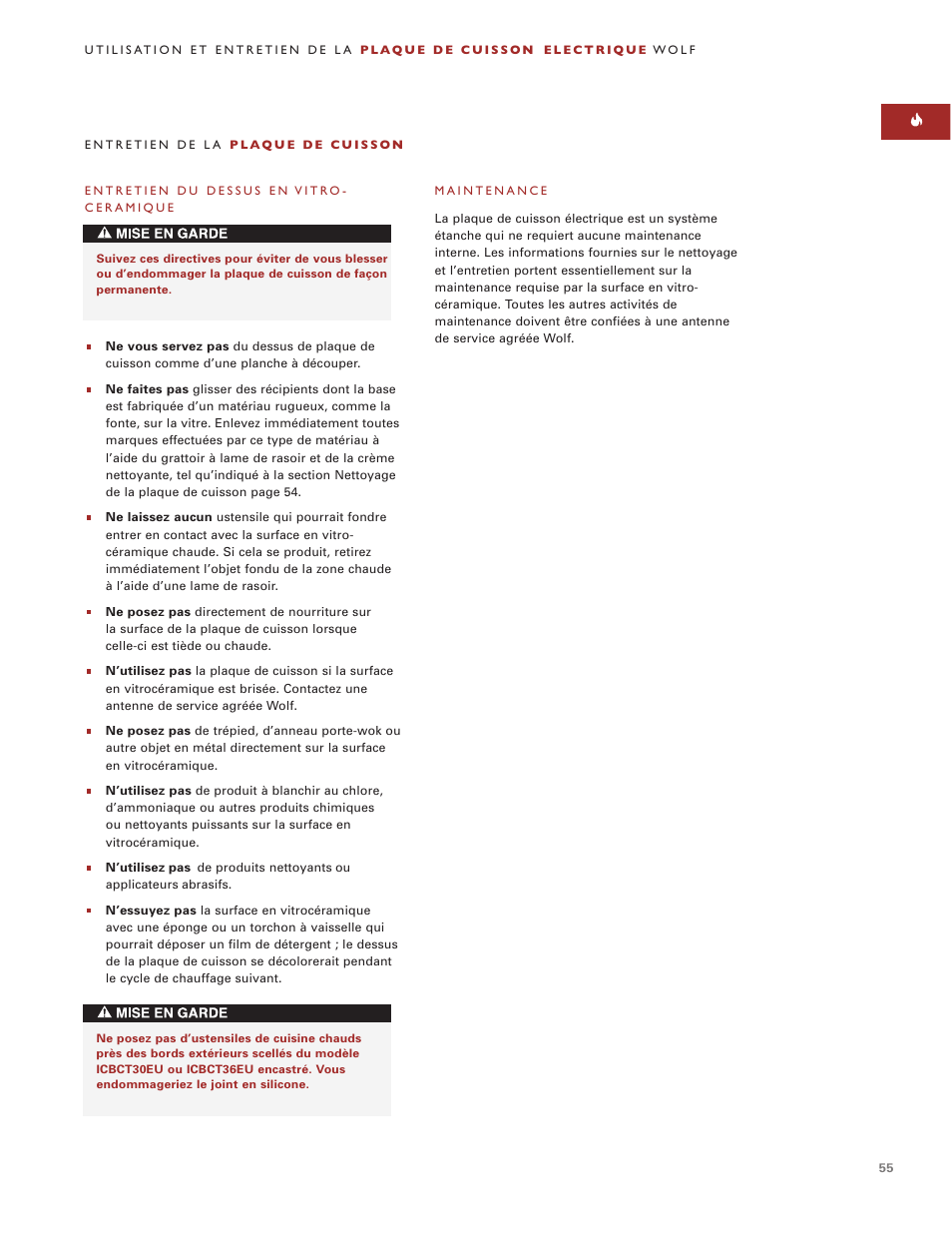 Wolf ICBCT36EU User Manual | Page 55 / 94