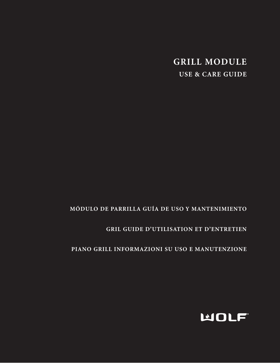 Wolf Grill Module ICBIG15 User Manual | 60 pages