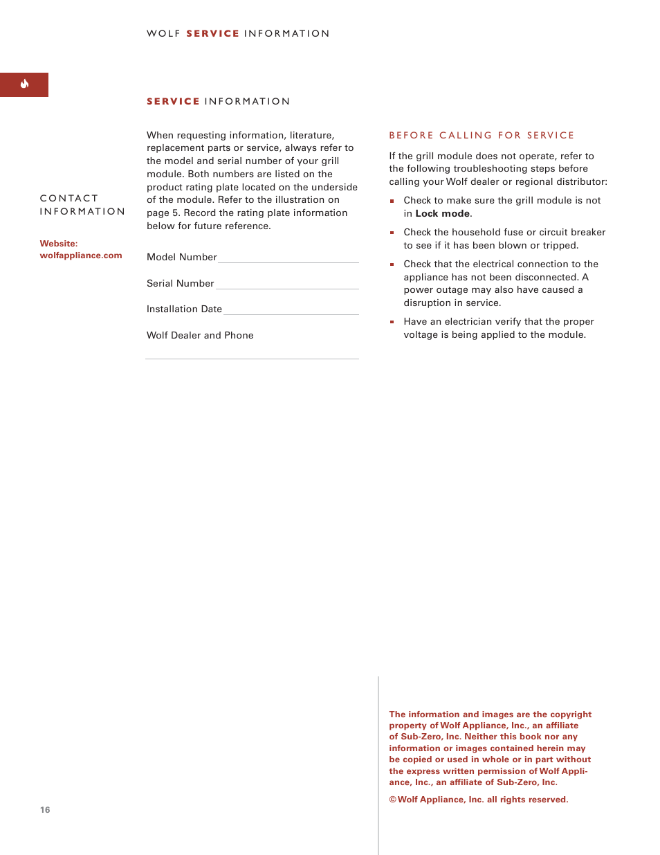 Wolf Grill Module ICBIG15 User Manual | Page 16 / 60