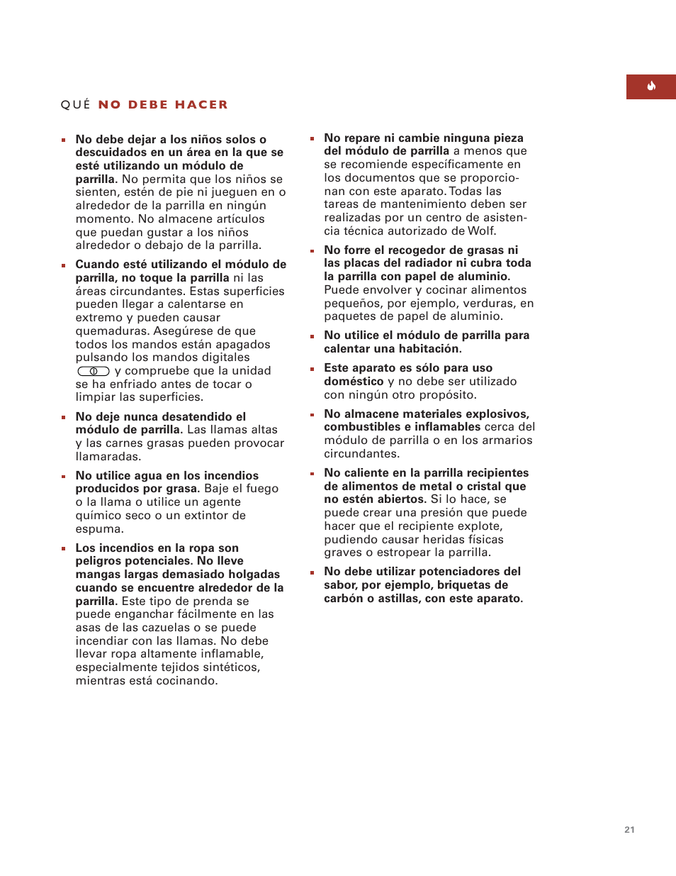 Wolf Grill Module ICBIG15 User Manual | Page 21 / 60