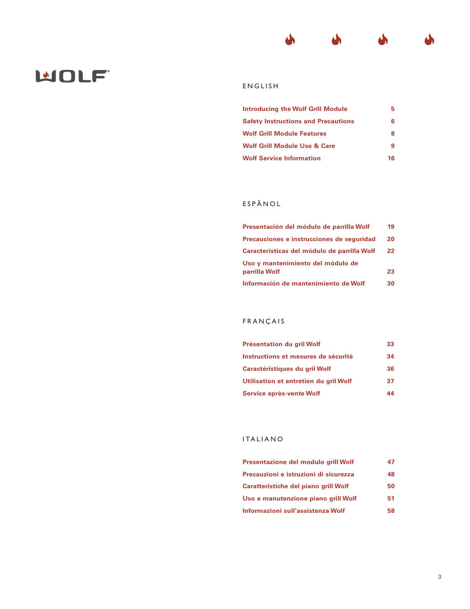 Wolf Grill Module ICBIG15 User Manual | Page 3 / 60