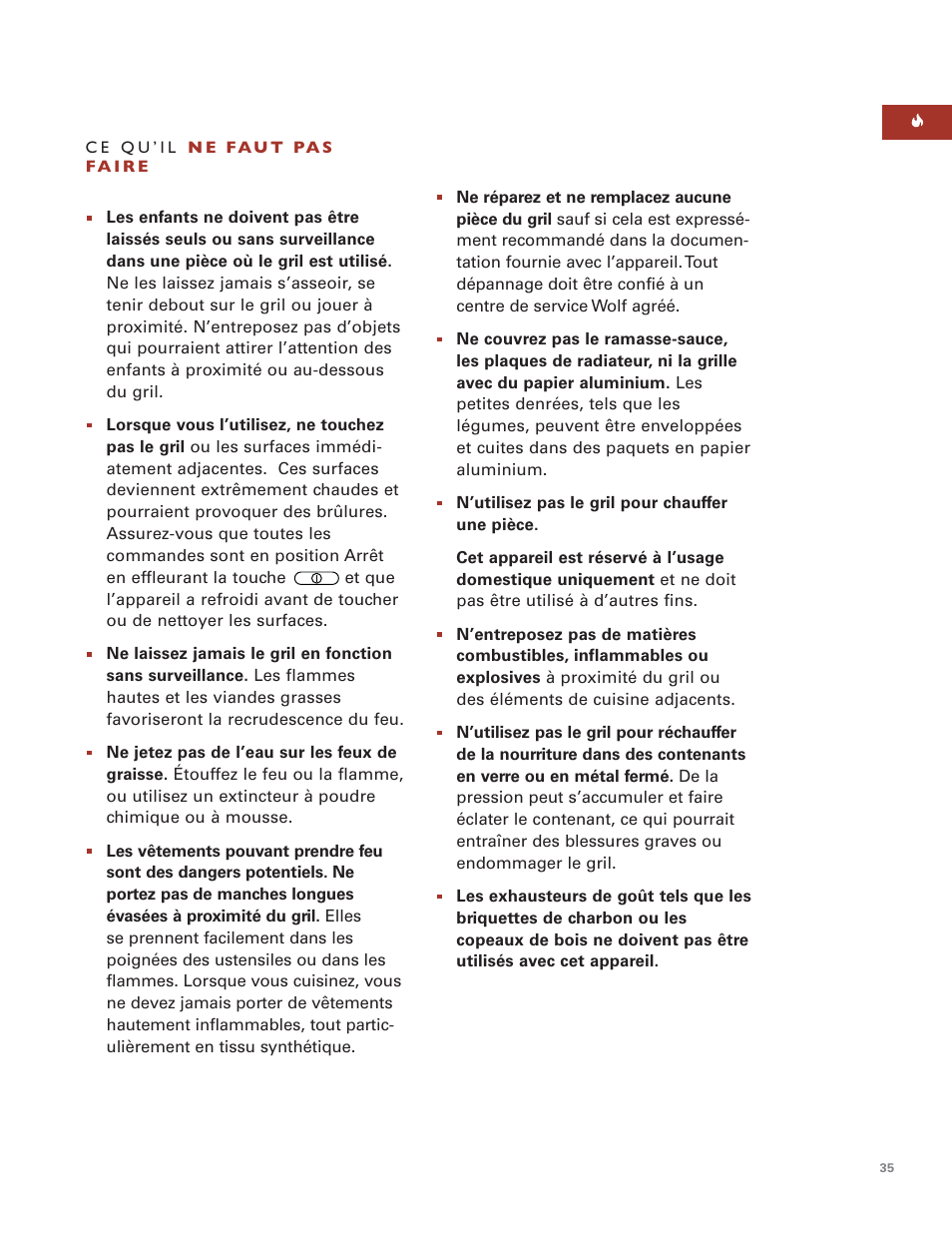 Wolf Grill Module ICBIG15 User Manual | Page 35 / 60