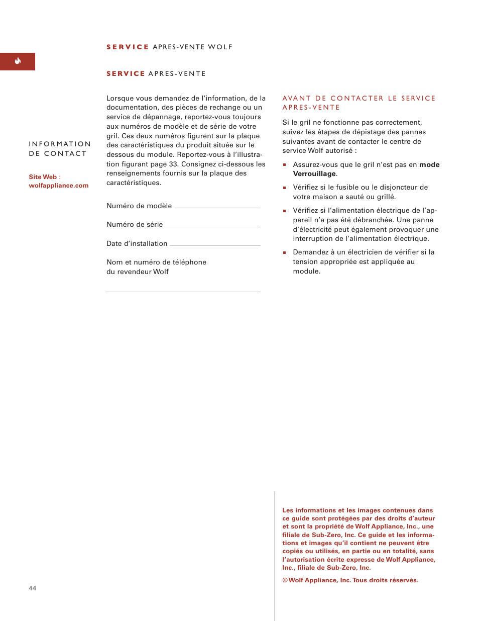 Wolf Grill Module ICBIG15 User Manual | Page 44 / 60