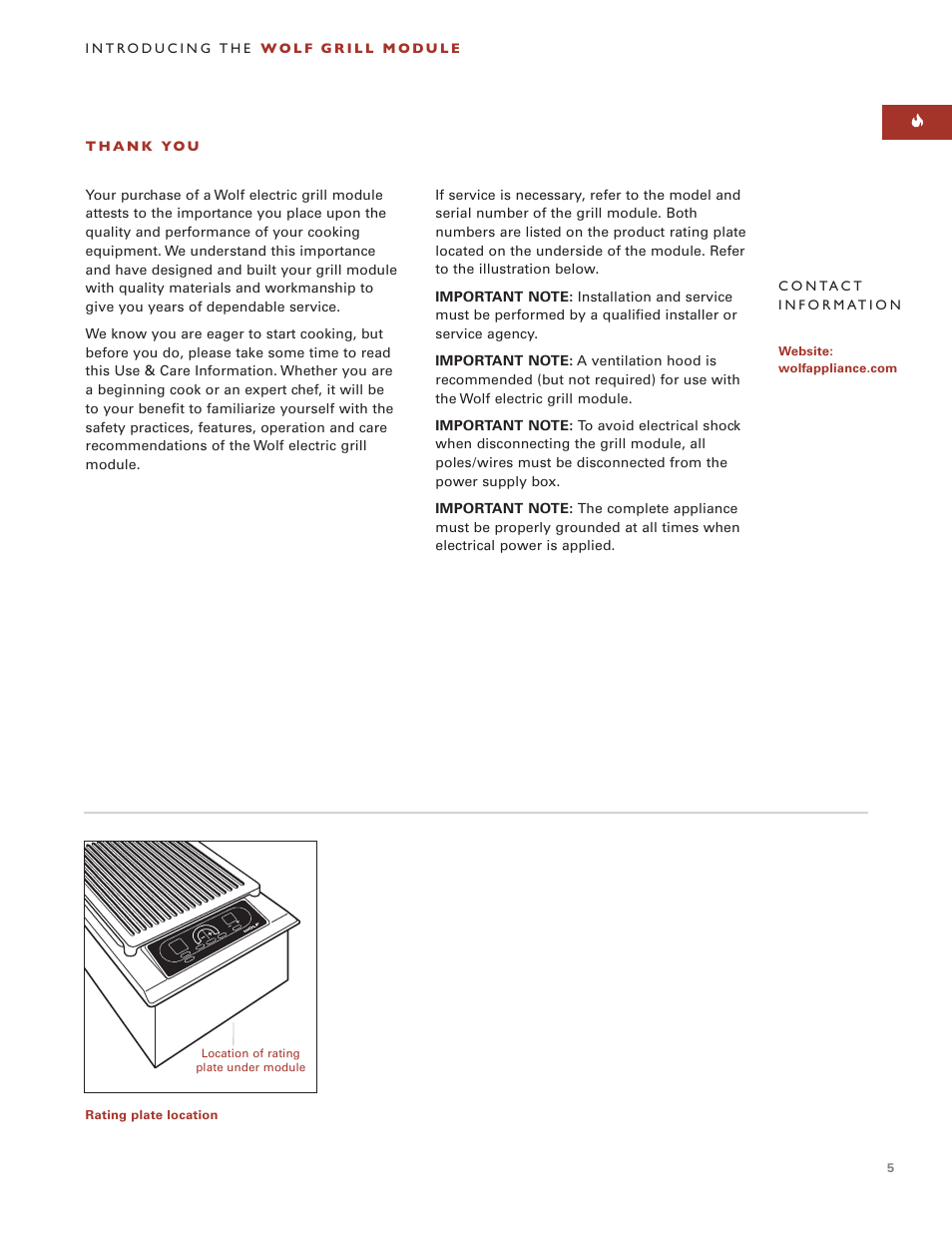 Wolf Grill Module ICBIG15 User Manual | Page 5 / 60