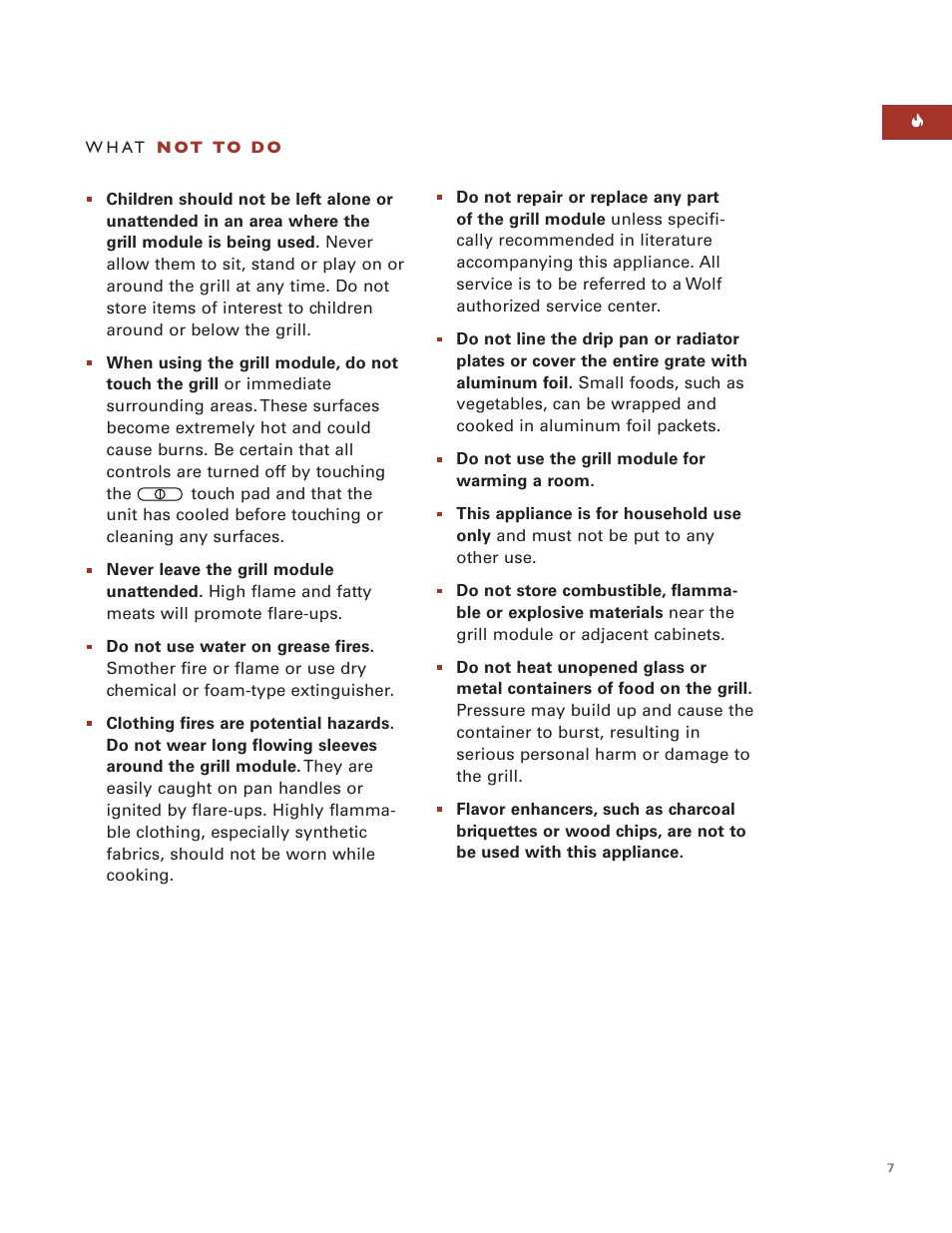 Wolf Grill Module ICBIG15 User Manual | Page 7 / 60